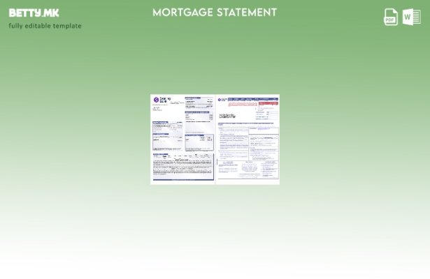 модерен стил Извод за хипотека на UK Starling Bank во Word и PDF формати, шабл 1